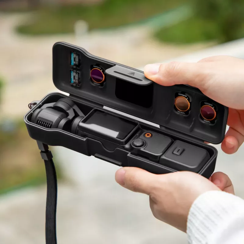 SUNNYLIFE Funda protectora estuche rígido para DJI Osmo Pocket 3 y accesorios, Naranja