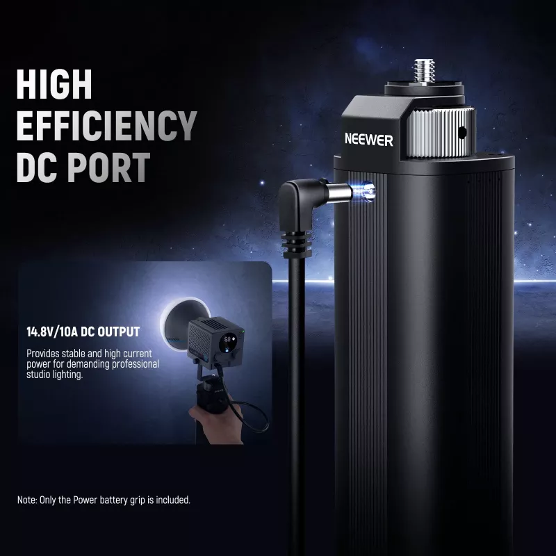 NEEWER PH74E empuñadura power bank 100W para lámpara LED COB USB-C DC