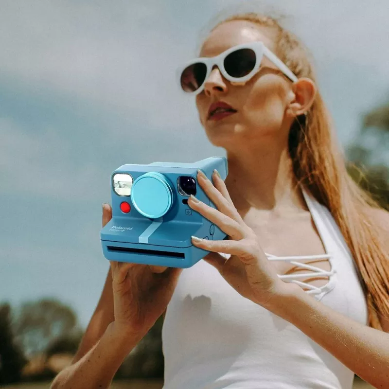 LOVEINSTANT tapa de objetivo de aluminio para Polaroid Now Now+ azul