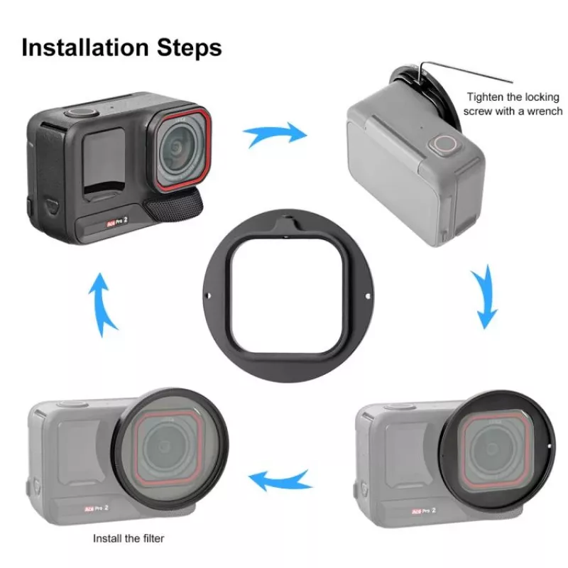 PULUZ kit adaptador de filtro UV 3 en 1 52mm tapa de objetivo para Insta360 Ace Pro 2 / PU770B