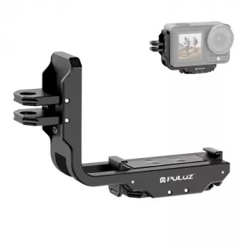PULUZ PU768B Cage Rail para DJI Osmo Action 5 Pro / 4, horizontal y vertical
