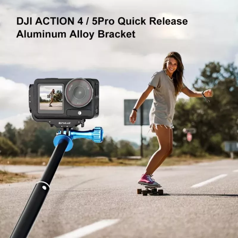 PULUZ PU768B Cage Rail para DJI Osmo Action 5 Pro / 4, horizontal y vertical