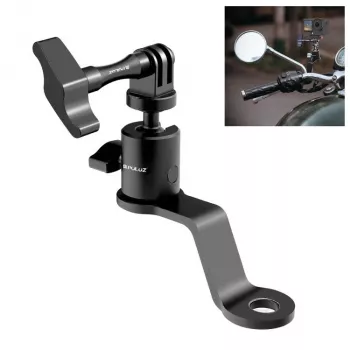 PULUZ soporte para espejo para moto, quad, scooter, bicicleta - soporte universal de manillar y brazo de espejo para smartphone, cámara de acción, GoPro - PU1056B