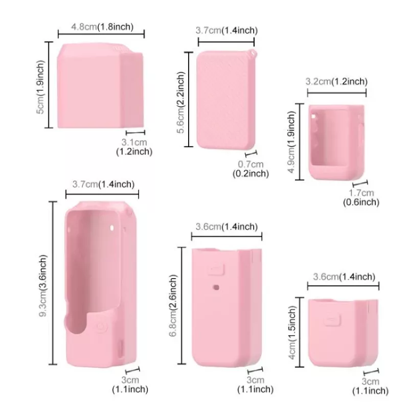 PULUZ set de maletín protector 6 en 1 para DJI Osmo Pocket 3 - rosa TPU/PU