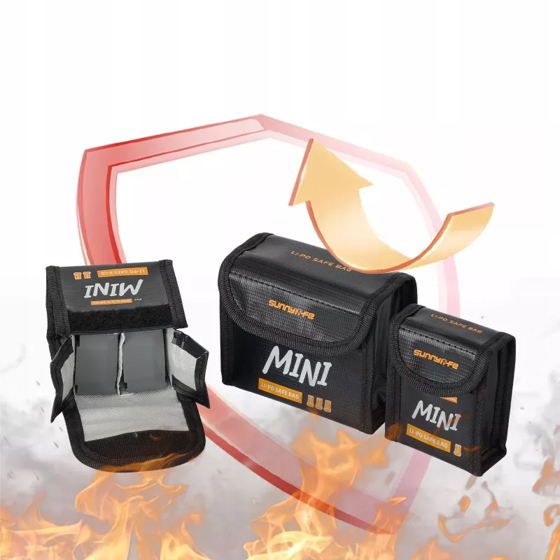 SUNNYLIFE Funda de almacenamiento ignífuga para baterías para 3x DJI Mini 5/4/3 Pro Mini 3 N5p-dc085-3