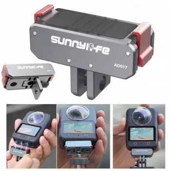SUNNYLIFE Adaptador magnético de liberación rápida con rosca de 1/4 pulgadas y soporte GoPro para DJI Osmo Action 5 Pro / 4 / 3, AD017-T