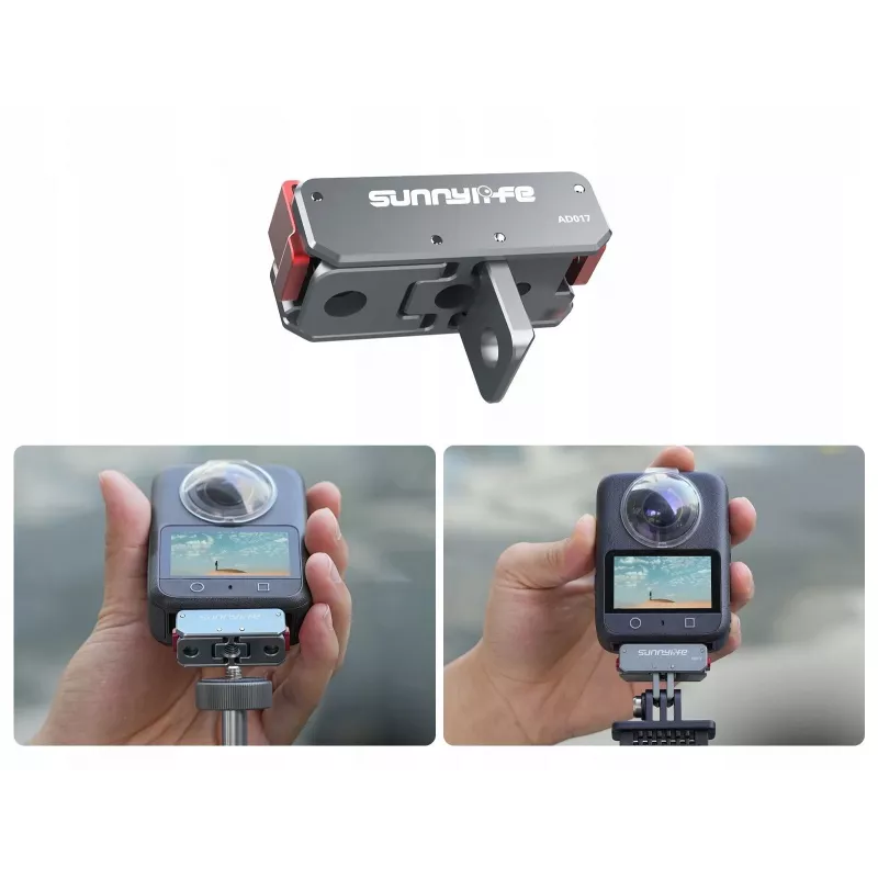 SUNNYLIFE Adaptador magnético de liberación rápida con rosca de 1/4 pulgadas y soporte GoPro para DJI Osmo Action 5 Pro / 4 / 3, AD017-T