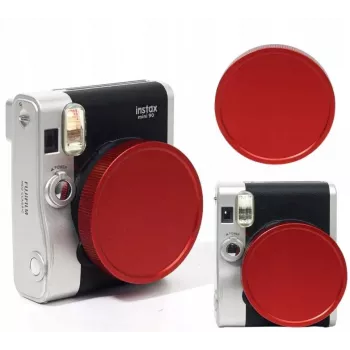 LOVEINSTANT Tapa protectora de objetivo para Fujifilm Instax Mini 90 - Rojo