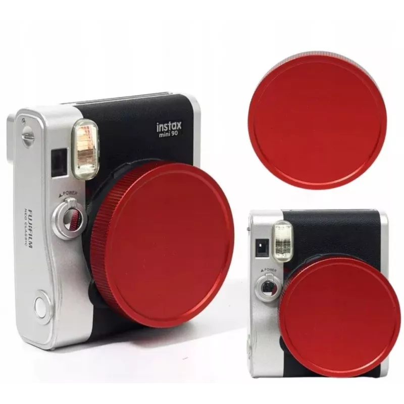 LOVEINSTANT Tapa protectora de objetivo para Fujifilm Instax Mini 90 - Rojo