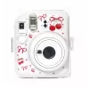 LOVEINSTANT Funda protectora rígida para Fujifilm Instax Mini 12 - Estampado de cerezas rojas con correa de hombro
