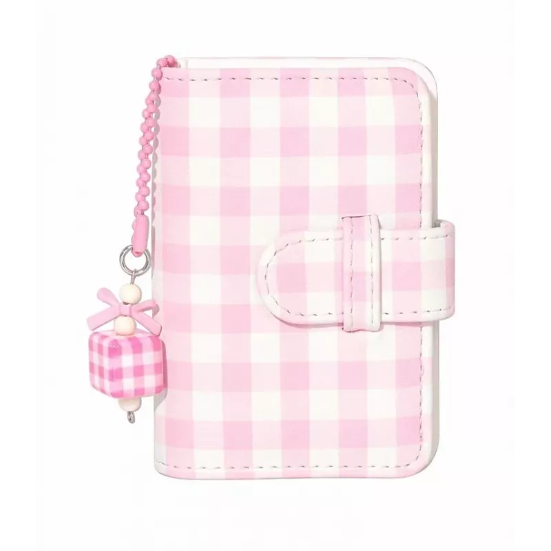 LOVEINSTANT Álbum de fotos de bolsillo para 28 fotos Instax Mini - Estampado de cuadrícula - Rosa