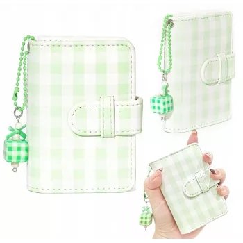 LOVEINSTANT Álbum de fotos de bolsillo Checkered Green para 28 fotos Instax Mini y Zink