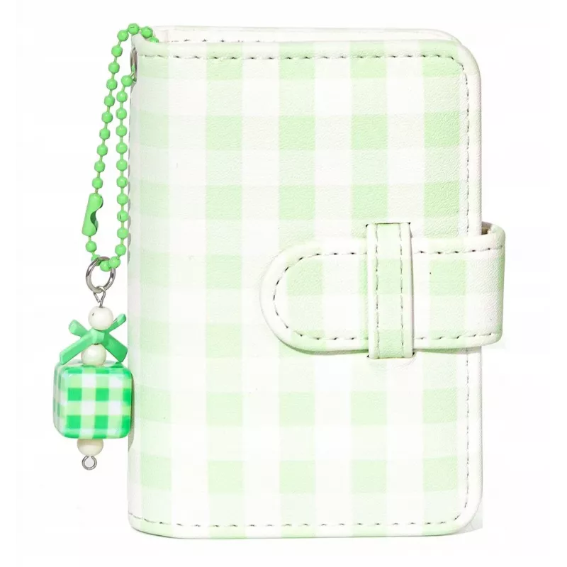 LOVEINSTANT Álbum de fotos de bolsillo Checkered Green para 28 fotos Instax Mini y Zink