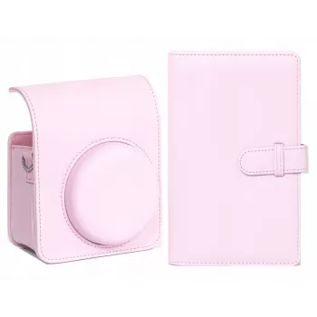 LOVEINSTANT Set Bolsa de Cámara y Álbum de Fotos para Fujifilm Instax Mini 13 - Rosa
