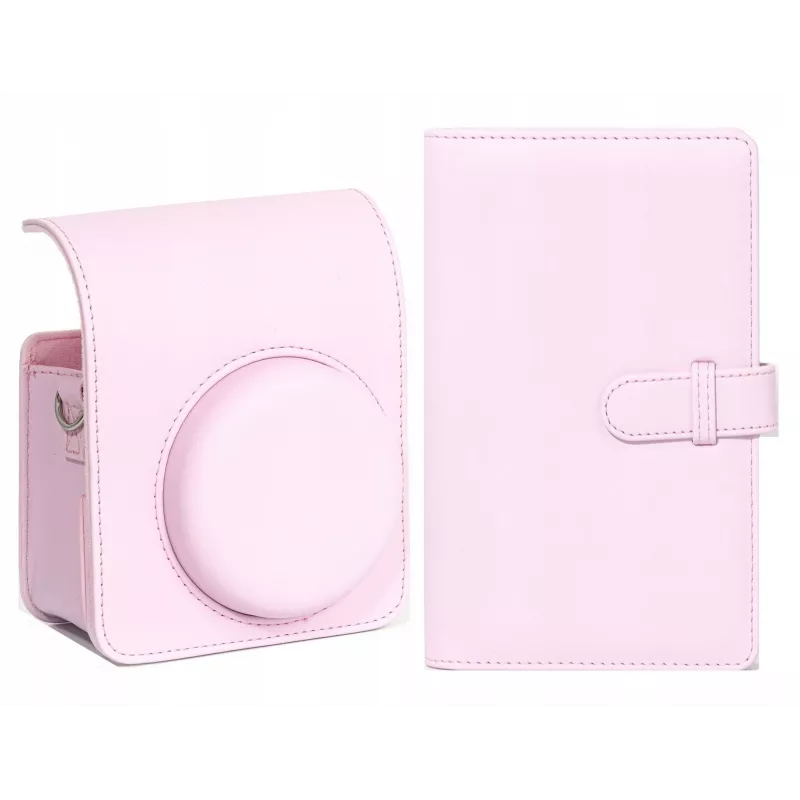 LOVEINSTANT Set Bolsa de Cámara y Álbum de Fotos para Fujifilm Instax Mini 13 - Rosa
