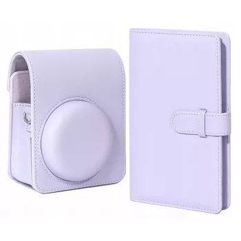 LOVEINSTANT Set Bolsa de Cámara y Álbum de Fotos para Fujifilm Instax Mini 13 - Lila