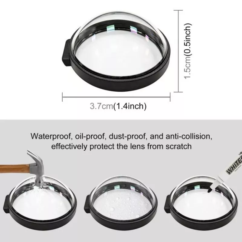 PULUZ 2x Protector de Lente de Cristal Templado para GoPro Max 2 - Marco Negro