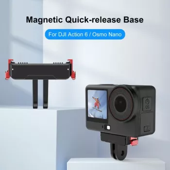 PULUZ Adaptador de Montaje Magnético de Liberación Rápida para DJI Osmo Action 6 / Nano / Soporte GoPro PU1070B