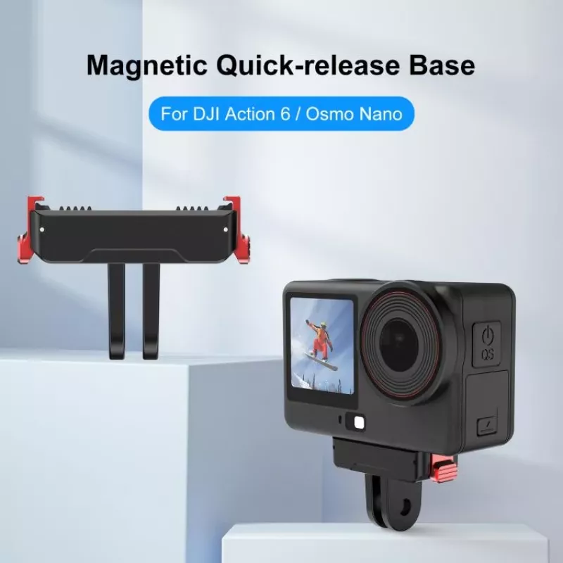 PULUZ Adaptador de Montaje Magnético de Liberación Rápida para DJI Osmo Action 6 / Nano / Soporte GoPro PU1070B