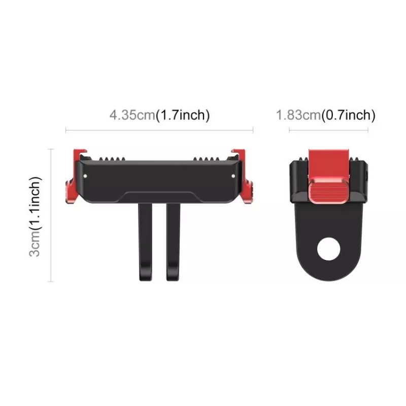 PULUZ Adaptador de Montaje Magnético de Liberación Rápida para DJI Osmo Action 6 / Nano / Soporte GoPro PU1070B