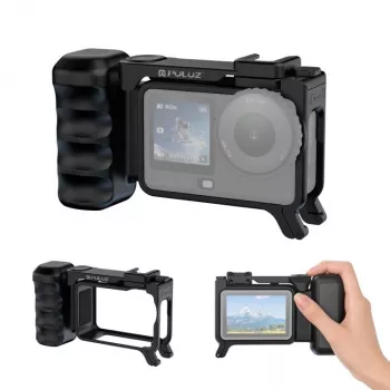 PULUZ Soporte de Marco + Empuñadura + Adaptador de Zapata en Frío para DJI Osmo Action 6 / PU1096B