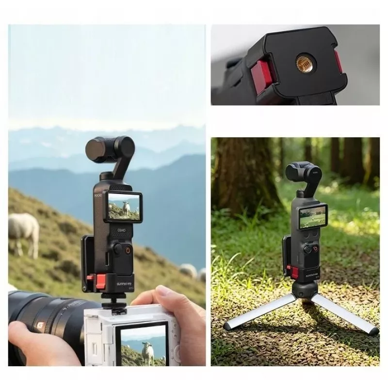SUNNYLIFE Adaptador de Montaje Magnético 1/4 de pulgada para DJI Osmo Pocket 3 - Negro