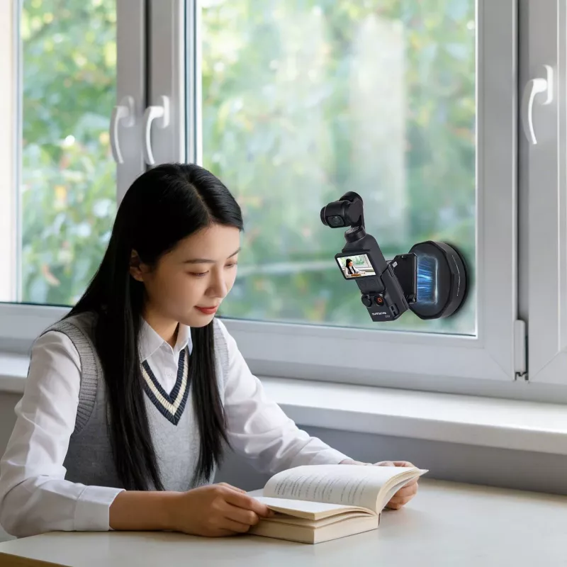SUNNYLIFE Adaptador de Montaje Magnético con Soporte para DJI Osmo Pocket 4 - Negro