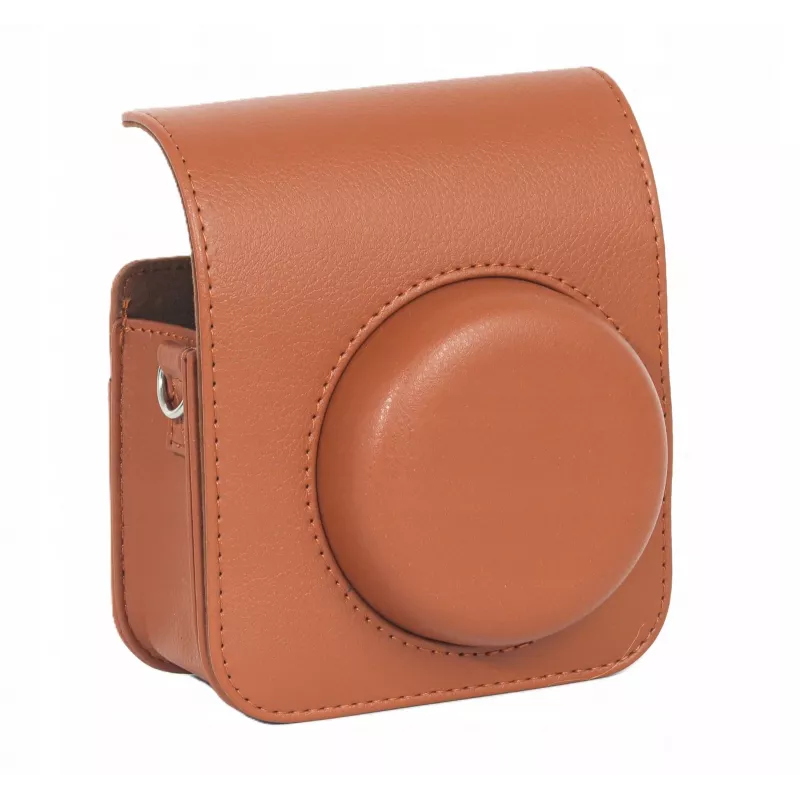 LOVEINSTANT Kit 4 en 1: Bolsa de Cámara, Álbum de Fotos, Caja de Almacenamiento, Pegatinas para Fuji Instax Mini 41 - Marrón