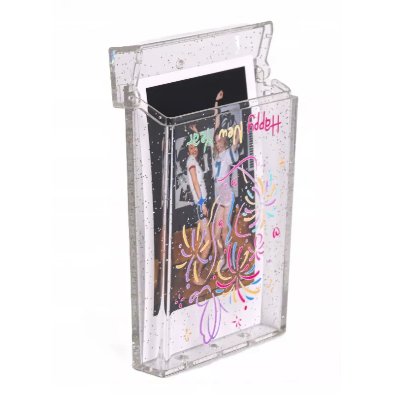 LOVEINSTANT Set 2 en 1 Funda Carcasa Bolsa para Fuji Instax Mini 12 Caja de Almacenamiento de Fotos Transparente Shimmer