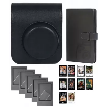 LOVEINSTANT Set de Accesorios 4 en 1 para Fujifilm Instax Mini 41 - Bolsa Negra, Álbum, Marco y Pegatinas