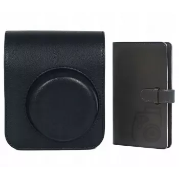 LOVEINSTANT Funda protectora para Fujifilm Instax Mini 41 + álbum de fotos para 96 fotos / negro