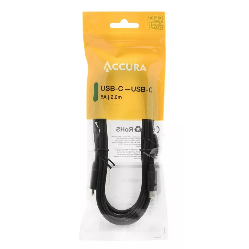 Accura Cable USB-C a USB-C 2,0m 100W negro