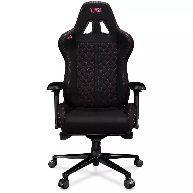 Yumisu 2050 Magnetic Silla de oficina, tela, negro/rosa