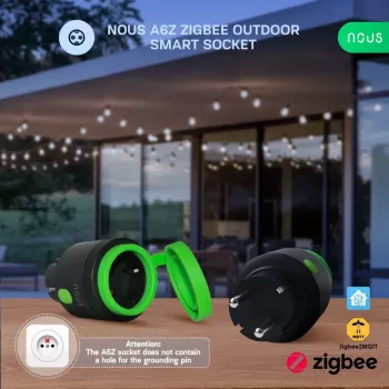 NOUS A6Z Enchufe inteligente exterior Zigbee pack de 1 con monitorización de energía