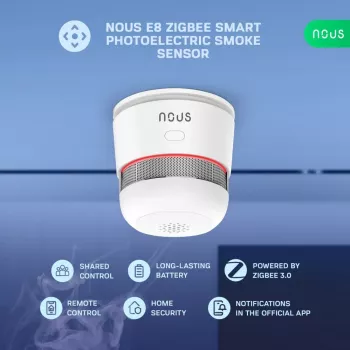 NOUS E8 Detector de humo inteligente ZigBee 3.0