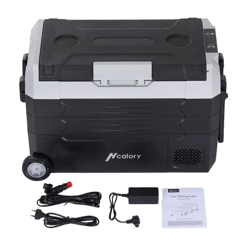 HCALORY D55M+ nevera portátil para coche con Bluetooth, 55L, compresor, -20°C a +20°C, DC 12V/24V, AC 100-240V, negro