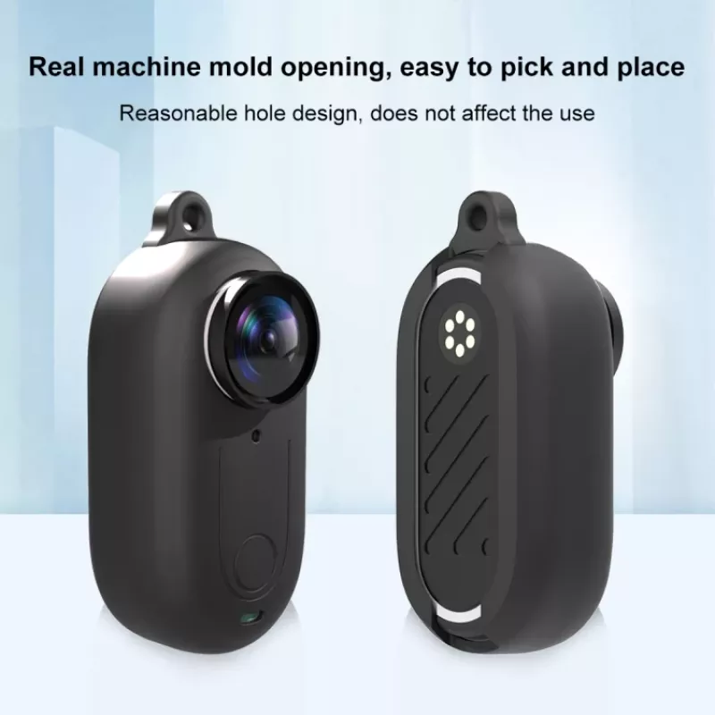 PULUZ Funda protectora de silicona con tapa para objetivo para Insta360 GO 3 - Negro
