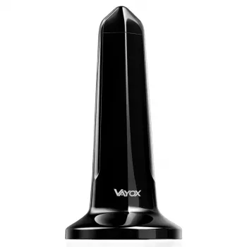 VAYOX VA0127 antena interior DVB-T/T2, negra, 28 dBi, cable coaxial de 3m, alimentación por USB