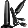 VAYOX VA0127 antena interior DVB-T/T2, negra, 28 dBi, cable coaxial de 3m, alimentación por USB