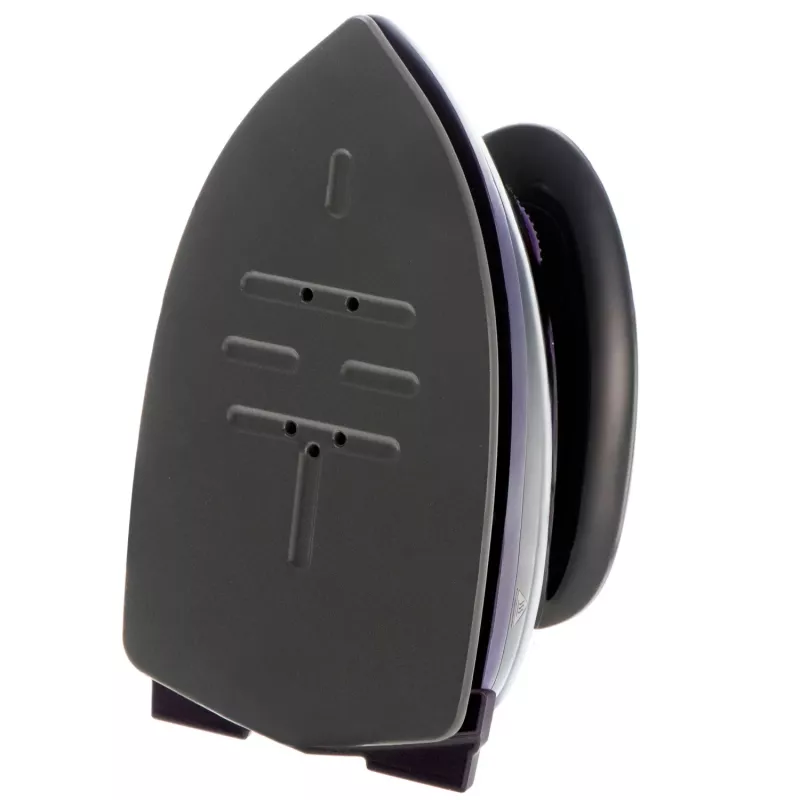Adler AD 5049 Plancha de vapor de viaje, 420 W, suela cerámica 14 x 7,5 cm, depósito de agua 30 ml, 110/220 V, negro/violeta