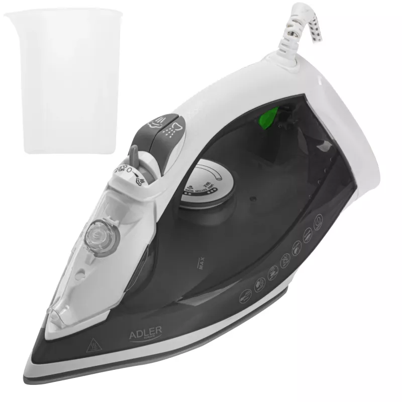 Adler AD 5051 Plancha de vapor con suela cerámica, 2600 W, depósito 350 ml