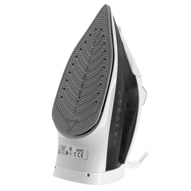 Adler AD 5051 Plancha de vapor con suela cerámica, 2600 W, depósito 350 ml