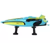 LEAN TOYS Lancha RC 2.4G amarillo-turquesa resistente al agua con mando a distancia