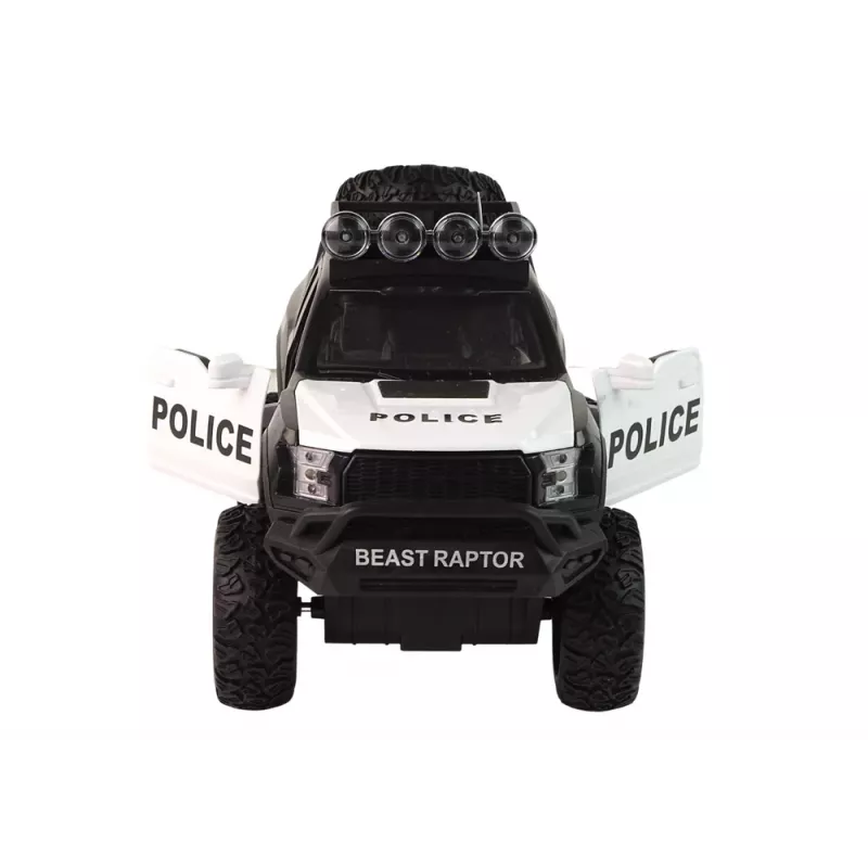 LEAN TOYS Vehículo todoterreno Raptor policía puerta que se abre sonido y luz