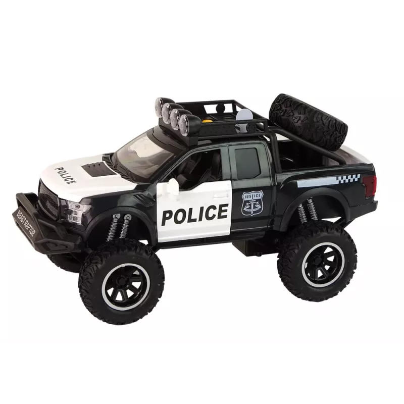 LEAN TOYS Vehículo todoterreno Raptor policía puerta que se abre sonido y luz
