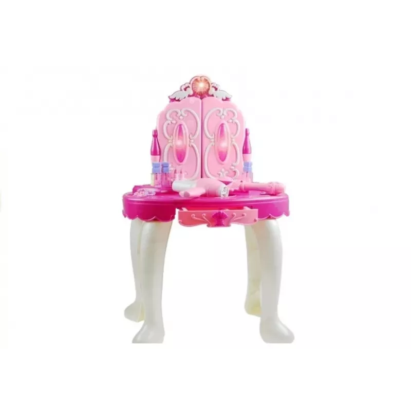 LEAN TOYS Tocador con luz y sonido, taburete, entrada MP3, magia