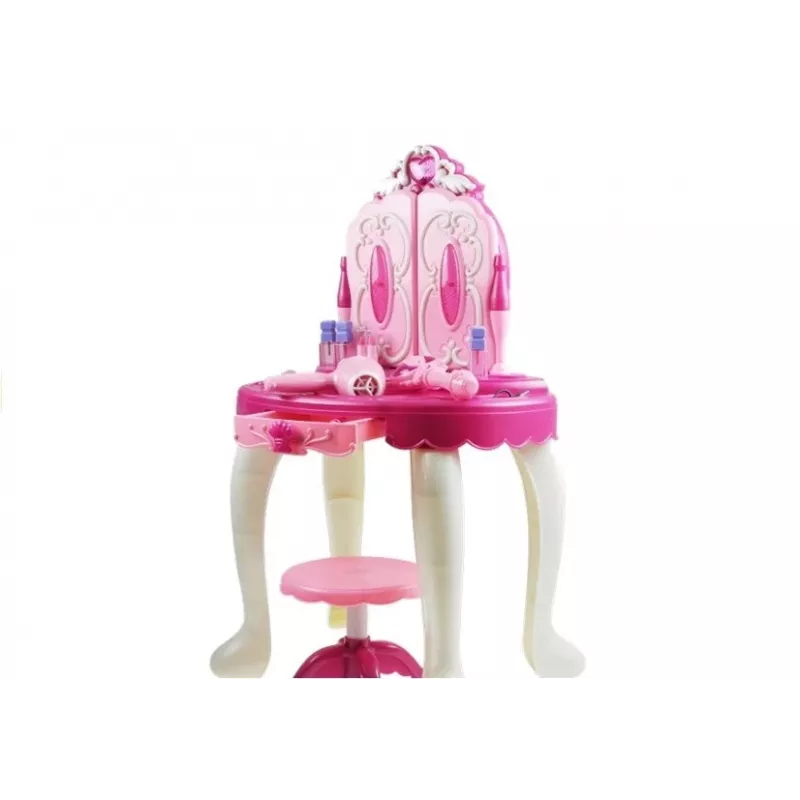 LEAN TOYS Tocador con luz y sonido, taburete, entrada MP3, magia