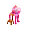 LEAN TOYS Tocador de maquillaje infantil con accesorios sensor de gestos, rosa
