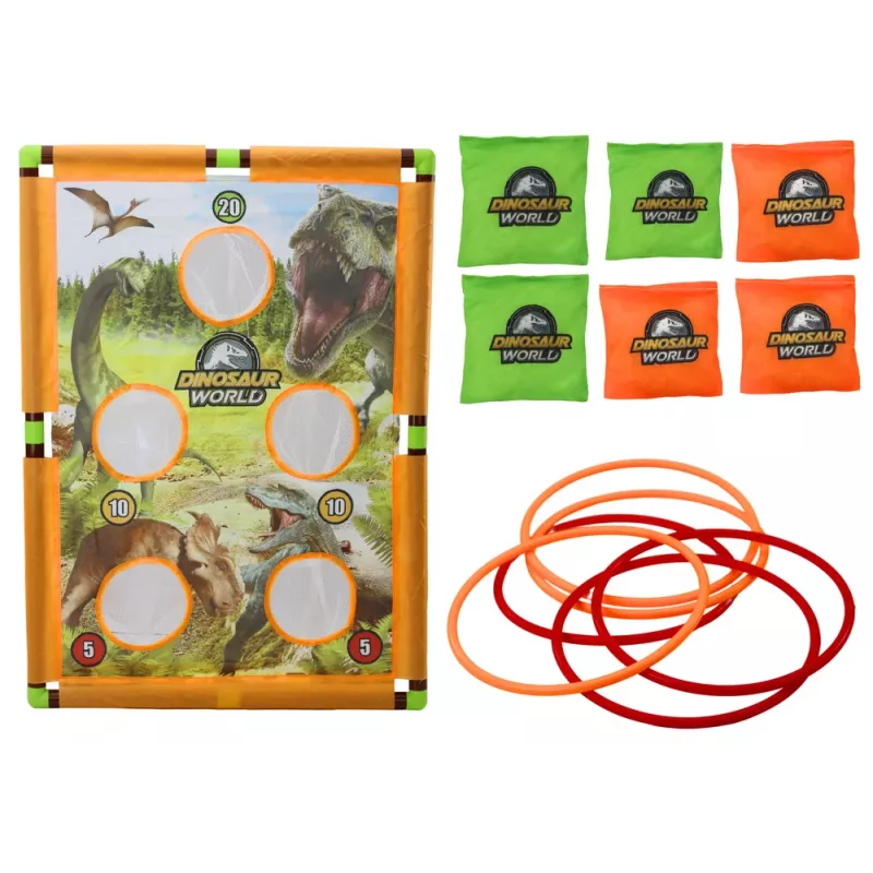 LEAN TOYS Juego Arcade Lanzamiento Canasta 2en1 Tablero Dinosaurios