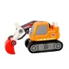 LEAN TOYS excavadora de orugas de dibujos animados puzzle 3D de madera - naranja